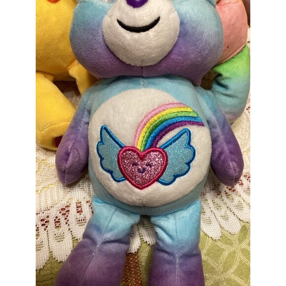 Care Bear Lot 9 inch Bean Bag Plush Togetherness Bear Cheer Funshine Rainbow - Picture 8 of 9